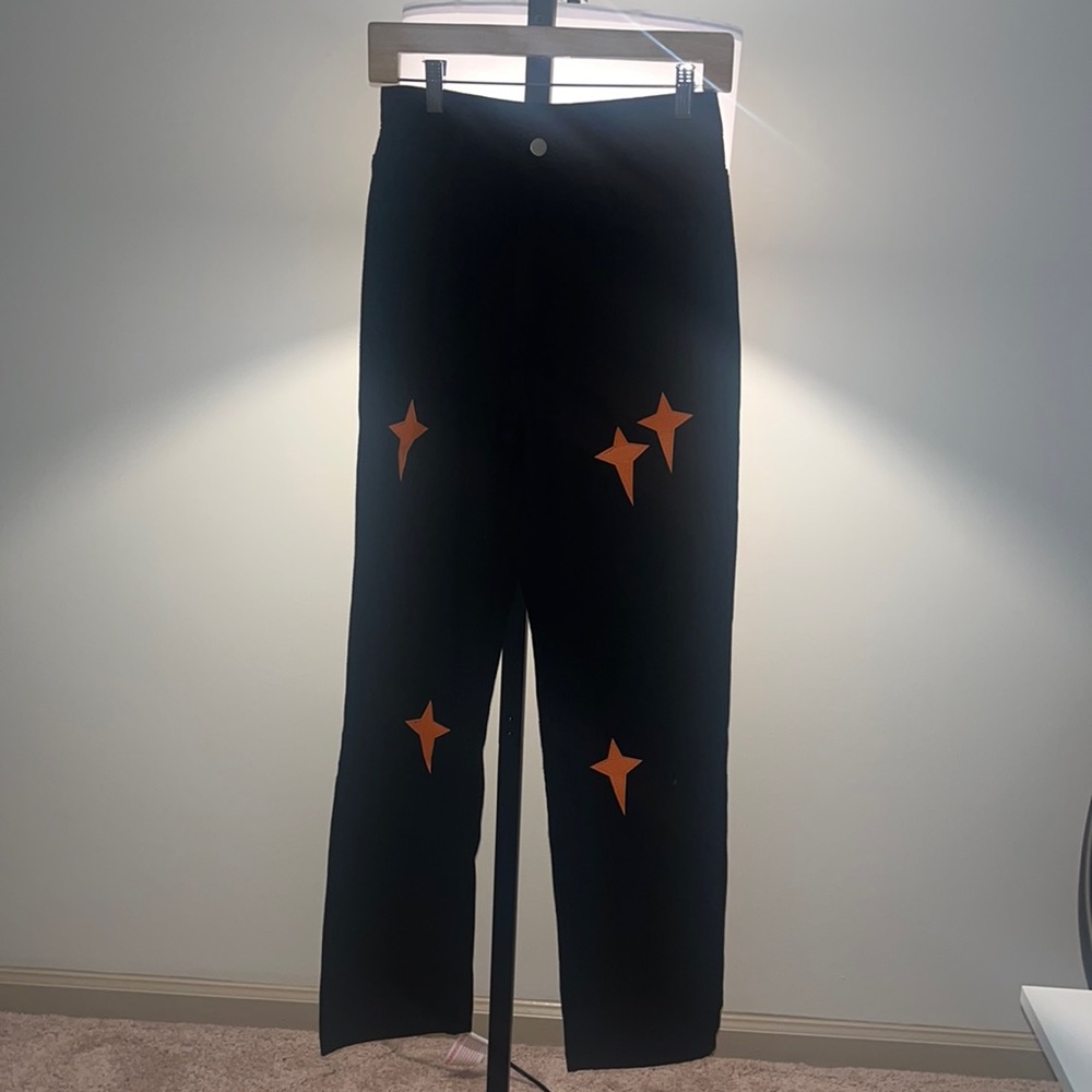 Never worn orange patch stitched on slight stretch boot cut jeans 🧡 - Picture 2 of 7
